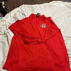 Fanatics Red Quarter-Zip Pullover with Mens Logo Toronto size xl